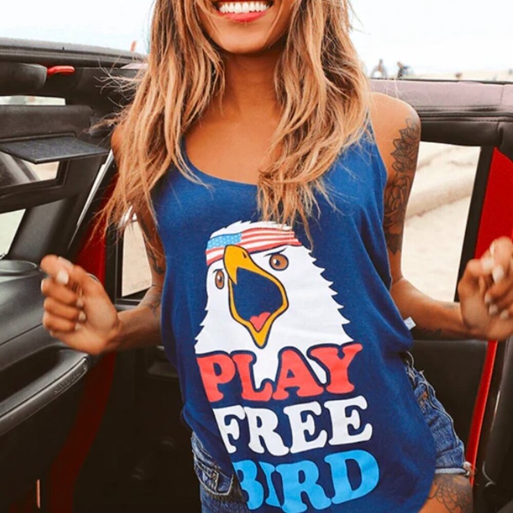 NWT TIPSY ELVES- WOMEN'S PLAY FREE BIRD TANK TOP WOMENS SIZE LARGE #3